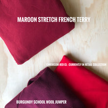 Maroon Stretch French Terry 250gsm