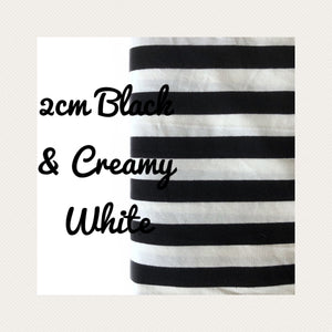 2cm Black & Creamy White Yarn Dyed Stripes