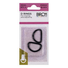 Birch 20mm D Rings - 2 Pack - Multiple Colour Options Available