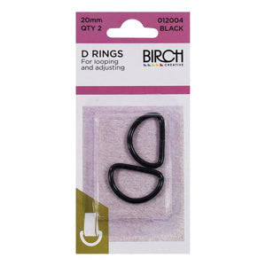 Birch 20mm D Rings - 2 Pack - Multiple Colour Options Available