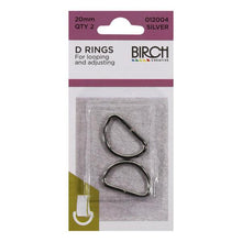 Birch 20mm D Rings - 2 Pack - Multiple Colour Options Available