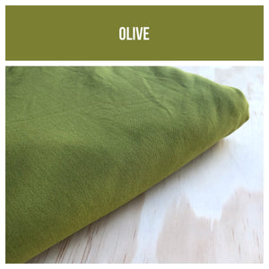 Olive Stretch French Terry 250gsm