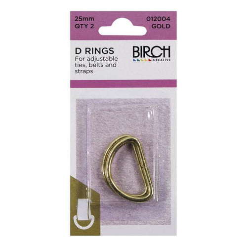 Birch 25mm D Rings - 2 Pack - Multiple Colour Options Available