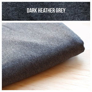 Dark Heather Grey Stretch French Terry 250gsm