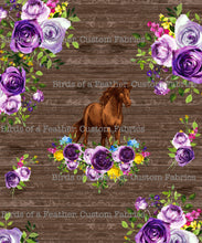 Wooden Floral Horse Panel