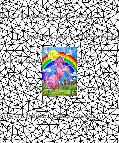 Stained Glass Unicorn Panel