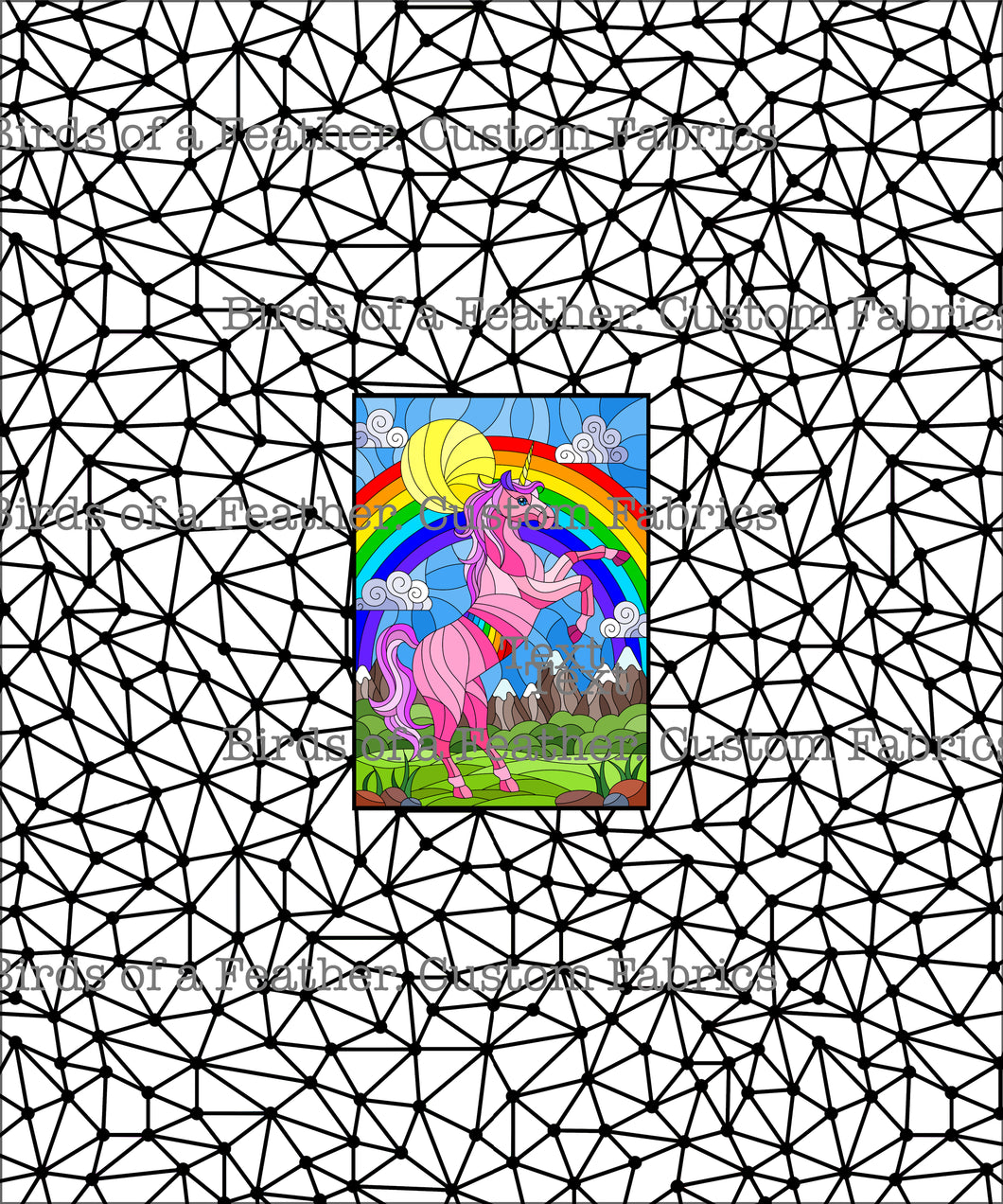 Stained Glass Unicorn Panel