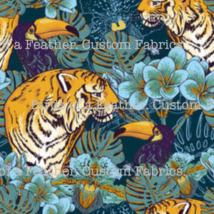 Tigers In Jungle Blue