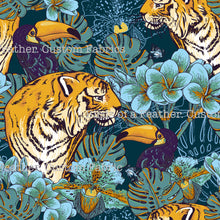 Tigers in Jungle Blue - Original Scale